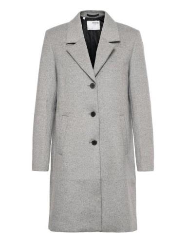 Slfsasja Wool Coat Boozt B Outerwear Coats Winter Coats Grey Selected ...