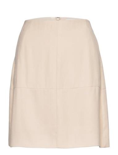 Viscose Twill Mini Skirt Kort Kjol Beige Calvin Klein