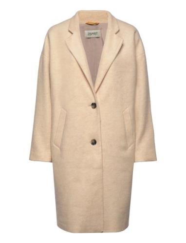 Wool Blend Coat Outerwear Coats Winter Coats Beige Esprit Casual