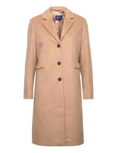 Wool Blend Tailored Coat Outerwear Coats Winter Coats Beige GANT