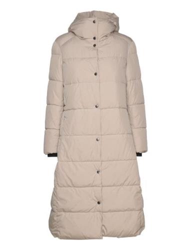 Savannah Long Puffer Coat Fodrad Rock Beige Jofama