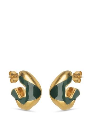 Amelia Hoops Accessories Jewellery Earrings Hoops Gold Enamel Copenhag...