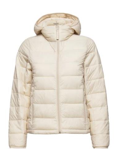 Anf Womens Outerwear Fodrad Jacka Cream Abercrombie & Fitch