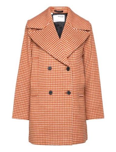 Slfjenna Wool Coat B Outerwear Coats Winter Coats Orange Selected Femm...