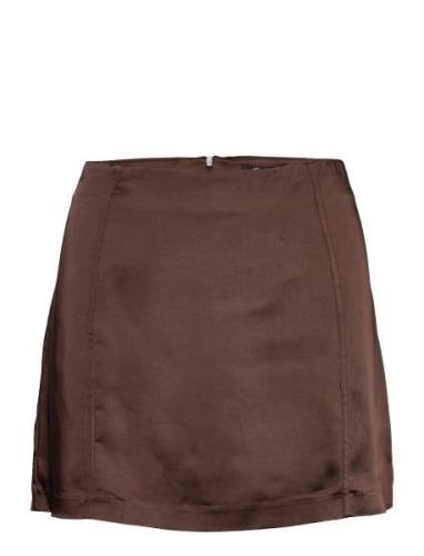 Rio Skirt Kort Kjol Brown Gina Tricot