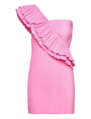 Paper Pleat Boxberg Dress Kort Klänning Pink Mads Nørgaard