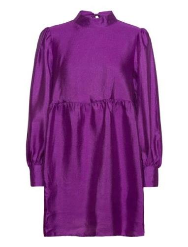 Vilupa L/S Short Dress Kort Klänning Purple Vila