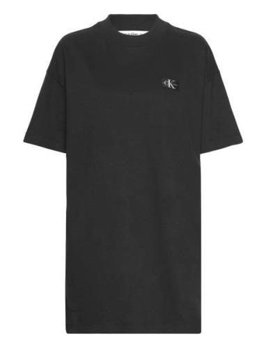 Badge T-Shirt Dress Kort Klänning Black Calvin Klein Jeans