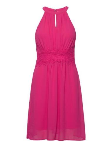 Vimilina Halterneck Dress/Su - Kort Klänning Pink Vila