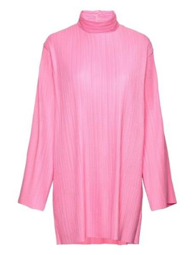 Paper Pleat Hausach Dress Kort Klänning Pink Mads Nørgaard