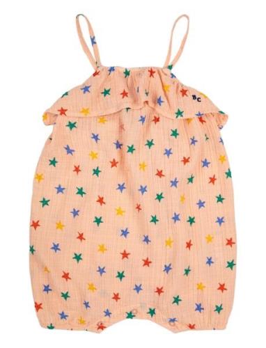 Multicolor Stars All Over Romper Bodysuits Short-sleeved Pink Bobo Cho...