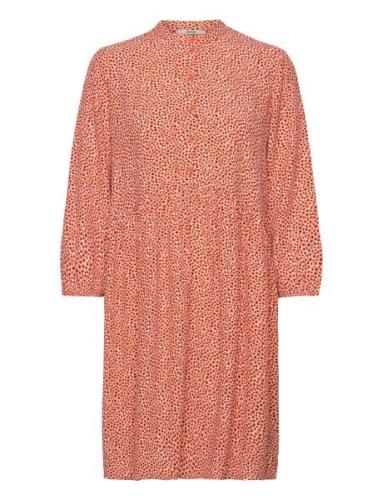 Woven Midi Dress With All-Over Pattern Kort Klänning Orange Esprit Cas...