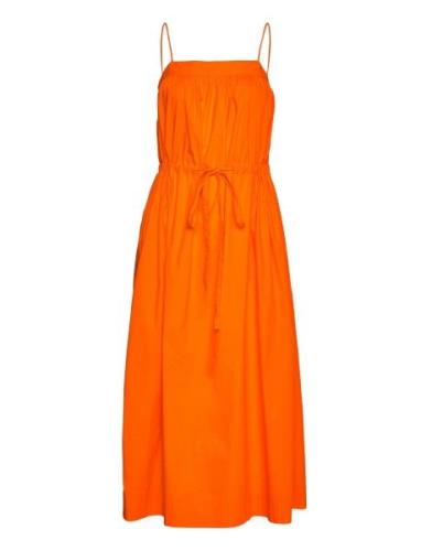 Cotton Poplin Maxiklänning Festklänning Orange Ganni