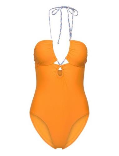 Solid Billa Swimsuit Baddräkt Badkläder Orange Becksöndergaard