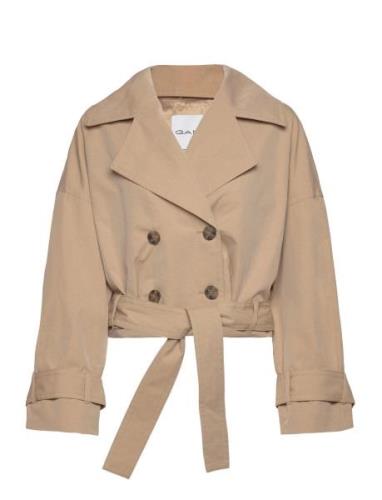 Cropped Trench Jacket Trench Coat Rock Beige GANT
