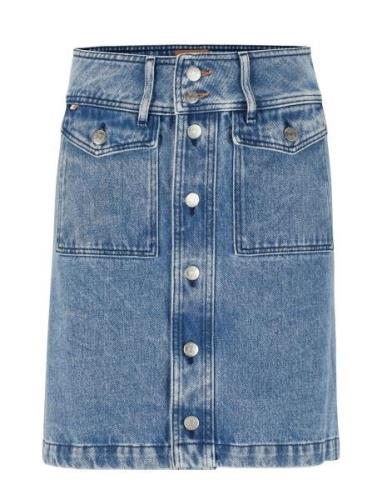 Mini A-Line Skirt Bc Kort Kjol Blue BOSS
