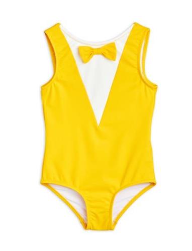 Bow Swimsuit Baddräkt Badkläder Yellow Mini Rodini
