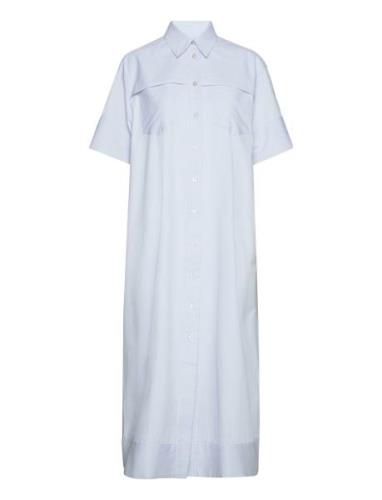 Striped Maxi Shirt Dress Maxiklänning Festklänning Blue REMAIN Birger ...