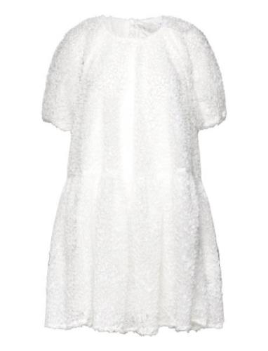 Slfmanuela 2/4 Short Structure Dress B Kort Klänning White Selected Fe...