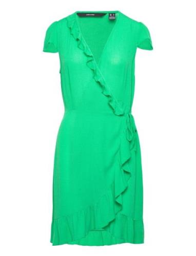 Vmmenny Short C/S Wrap Dress Wvn Ga Kort Klänning Green Vero Moda