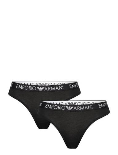 Ladies Knitted Bi-Pa Stringtrosa Underkläder Black Emporio Armani