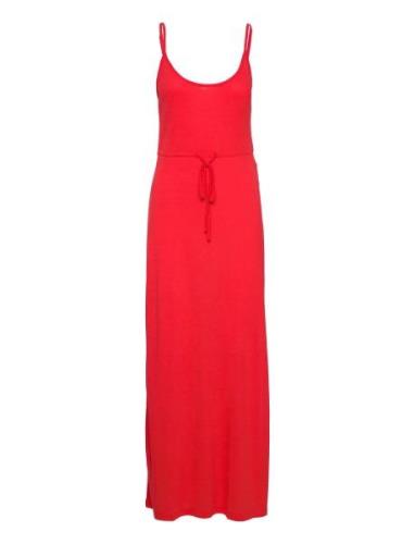 Vimo Y S/L Maxi Dress /Ka Maxiklänning Festklänning Red Vila