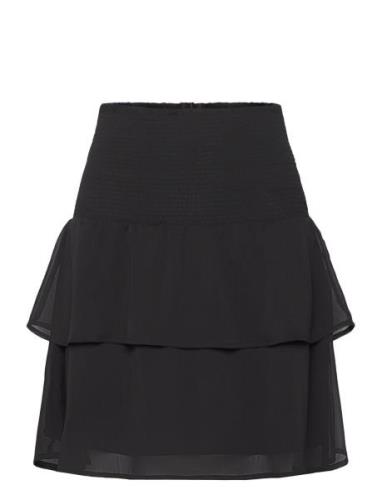Recycled Polyester Skirt Kort Kjol Black Rosemunde