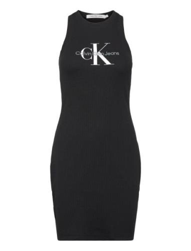 Archival Monologo Rib Tank Dress Kort Klänning Black Calvin Klein Jean...