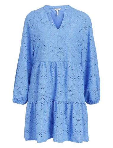 Objfeodora Gia L/S Dress Div Kort Klänning Blue Object