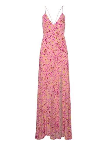 Jacquard Maxi Slip Dress Maxiklänning Festklänning Pink ROTATE Birger ...