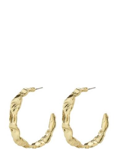 Julita Recycled Semi-Hoop Earrings Gold-Plated Accessories Jewellery E...