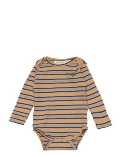 Sgbbob Yd Stripe Curry L_S Body Hl Bodies Long-sleeved Multi/patterned...
