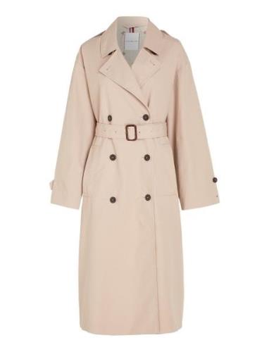 Cotton Relaxed Trench Trench Coat Rock Beige Tommy Hilfiger