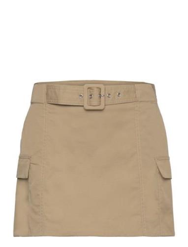 Cargo Mini-Skirt With Belt Kort Kjol Brown Mango