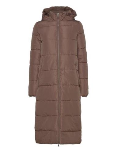 Onlanna X Long Hood Puffer Coat Otw Fodrad Rock Brown ONLY