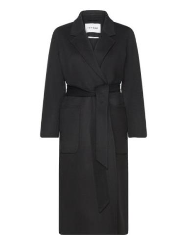 IVY OAK Belted Double Face Coat Svart