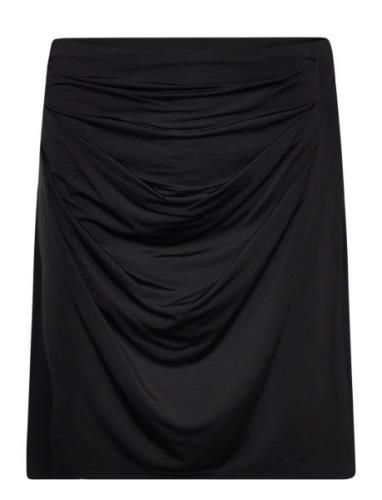 Cupro Skirt Kort Kjol Black Rosemunde