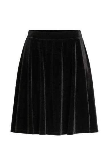 Vila Vikatja Hw Short Velvet Skirt/Ka Svart