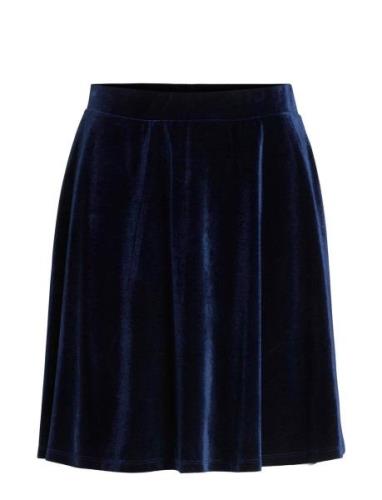 Vikatja Hw Short Velvet Skirt/Ka Kort Kjol Navy Vila