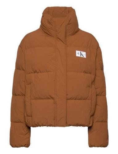 Down Soft Touch Label Puffer Fodrad Jacka Brown Calvin Klein Jeans