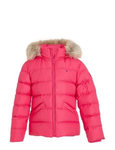 Tommy Hilfiger Essential Down Fur Hood Jacket Rosa