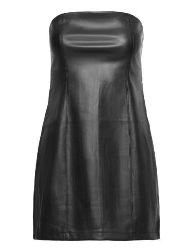 Pu Mini Tube Dress Kort Klänning Black Gina Tricot
