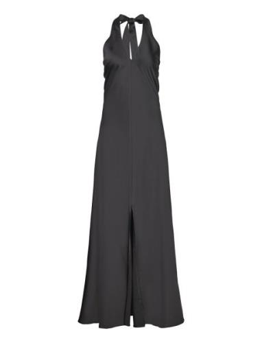 Slfrenata Ankle Neckholder Dress B Maxiklänning Festklänning Black Sel...