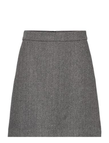 Slfhera-Ula Hw Mini Wool Skirt Kort Kjol Black Selected Femme