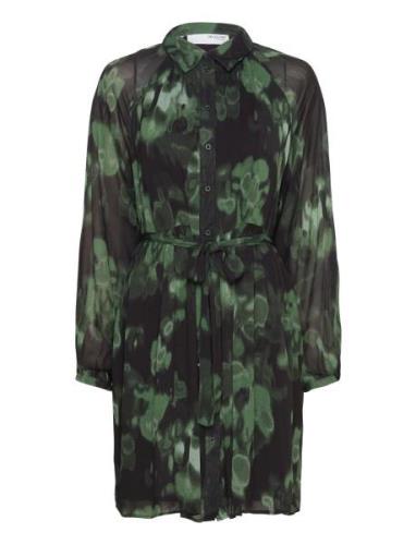 Slflula Ls Short Shirt Dress B Kort Klänning Green Selected Femme