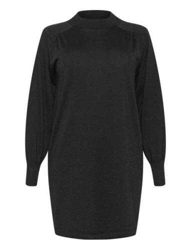 Kcregitta Knit Dress Kort Klänning Black Kaffe Curve