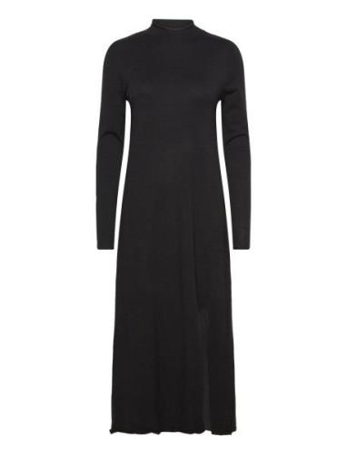 Knitted Dress With Side Slit Maxiklänning Festklänning Black Mango