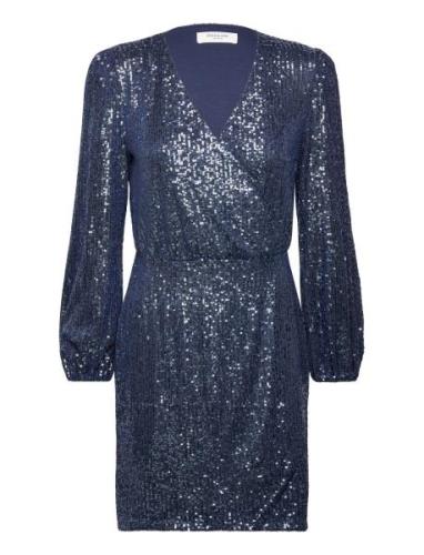 Sequin Dress Kort Klänning Blue Rosemunde