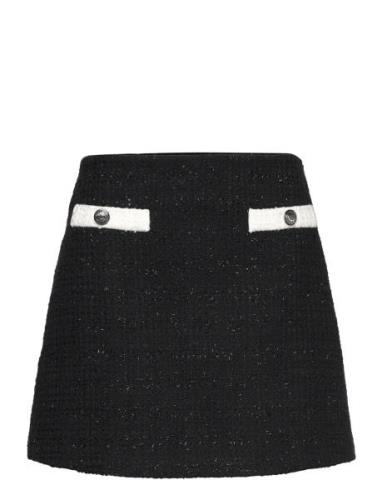 Tweed Mini Skirt Kort Kjol Black Tommy Hilfiger