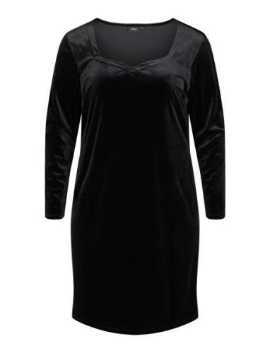 Mlivia, L/S, Abk Dress Kort Klänning Black Zizzi